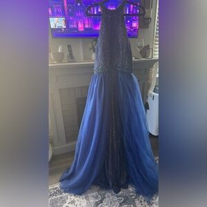 Jovani Navy Ballroom gown, Style 45138- Size 12